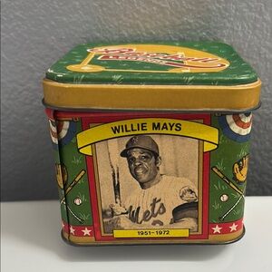 MLB Baseball Legends Card Tin Only Vintage 3.5" 1990